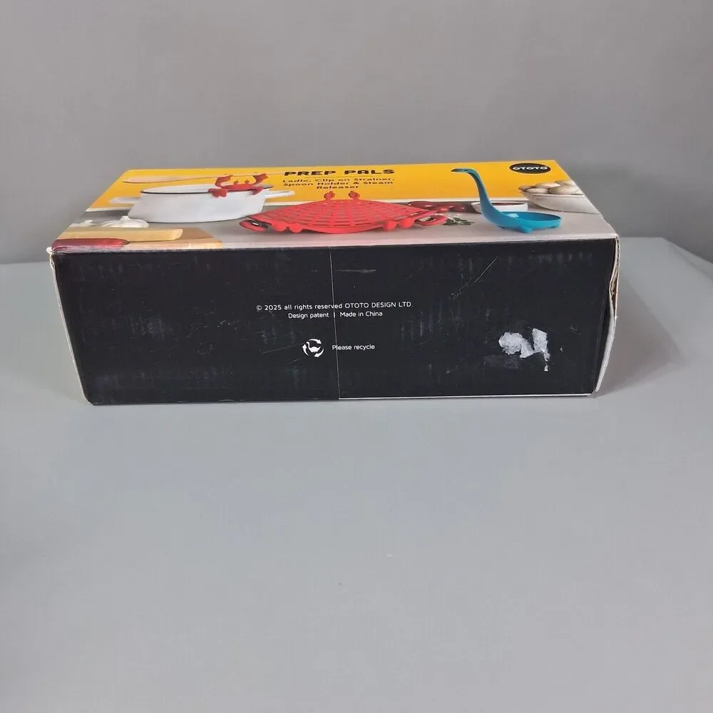 OTOTO Prep Pals Kitchen Set Nessie Ladle Red Tom the Crab Spoon Holder Strainer